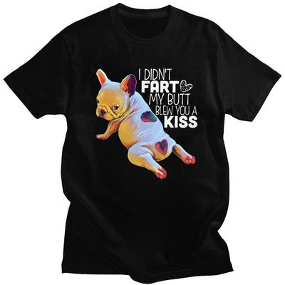 Custom Funny Frenchie Puppy French Bulldog T Shirt Men Pure Cotton Tshirt Casual Tees Fashion Tshirts
