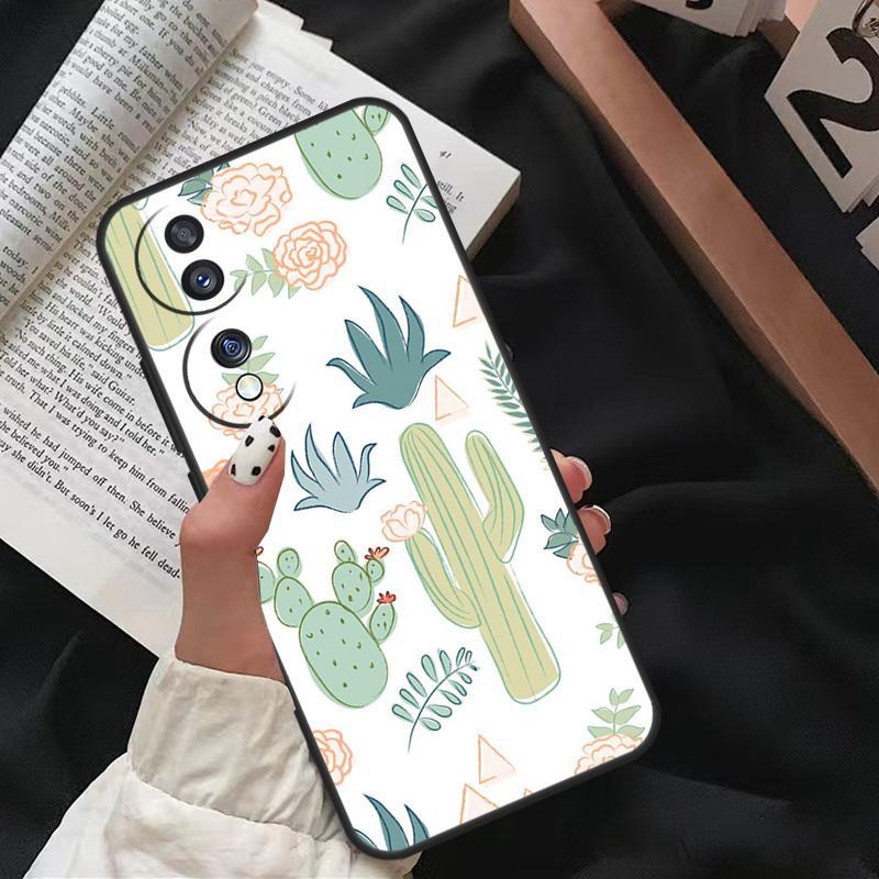 Cactus Pattern Case For Honor X8 X9 X7 X6 a 8X 9X X9a Cover For Honor Magic 5 Pro 10 50 70 90 Lite Coque