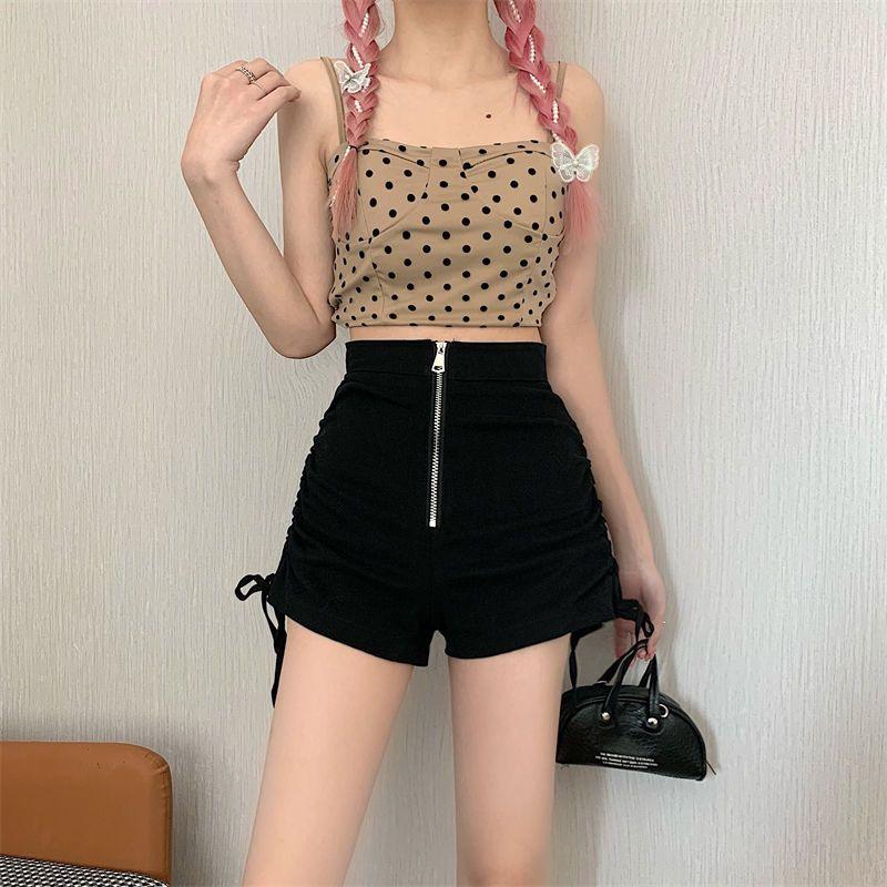 2026 Summer Plus Size High-Waist A-Line Wide Leg Shorts for Women - Black