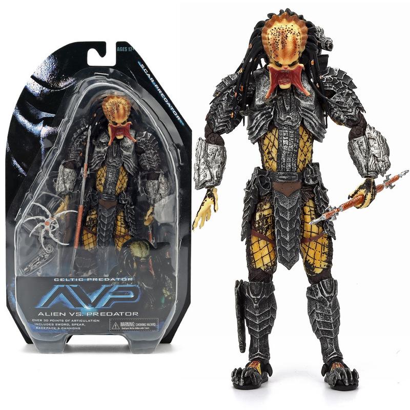 Alien Wars Predator 7-Zoll-Figur Avp Katzenkopf Narbenmodell Schönes Spielzeug Langlebig Perfektes Geschenk Dekoration für Hohe Qualität