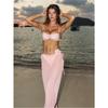 Tube Top Bikini Three-piece Swimsuit Swimsuit Split Polka Dot Three-dimensional Flower Women's Swimsuit