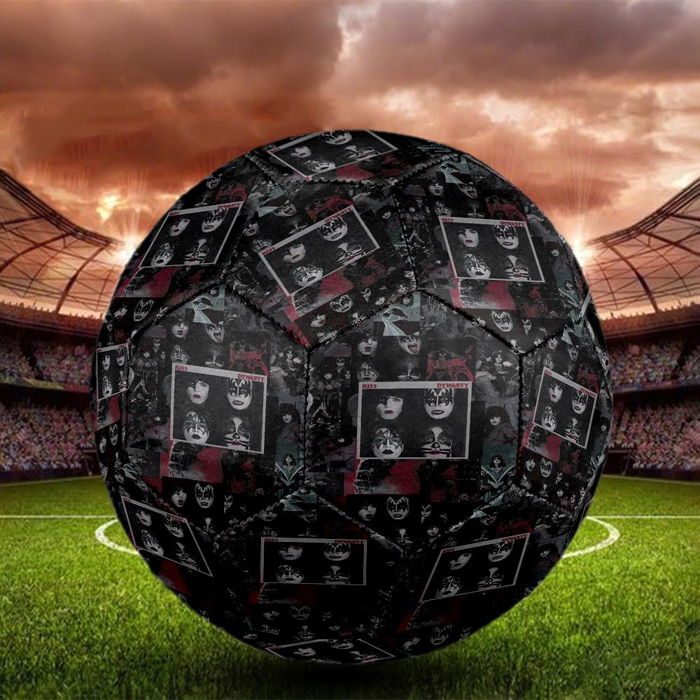 Rock and Roll Print Size 5 Soccer Ball, Standard Match Football for Sports Game and Team Practice, Ideal Gift for Soccer Fans
