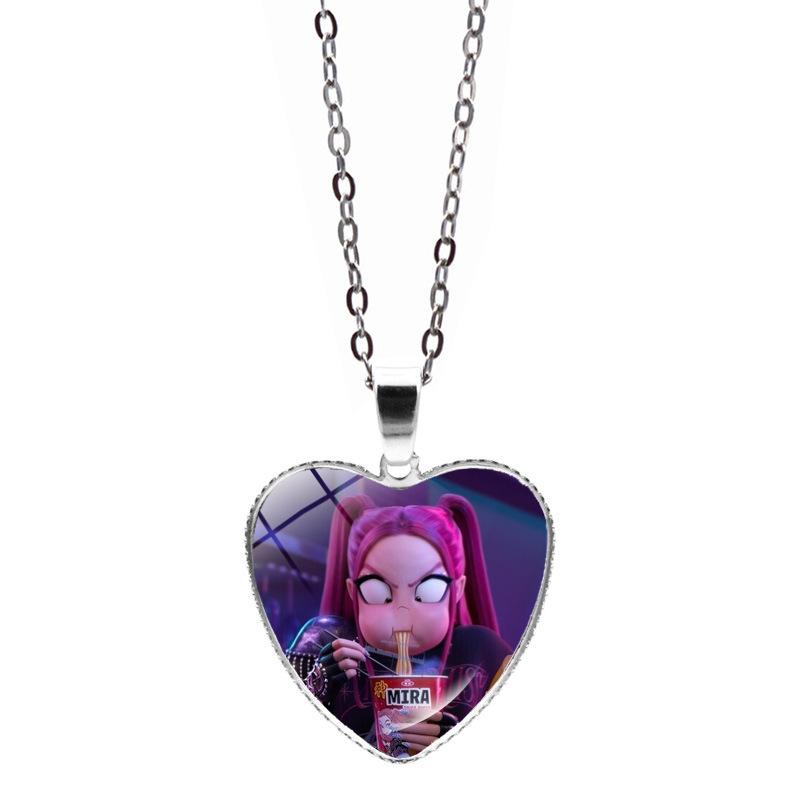 Love Necklace Accessories Anime Cartoon Peach Heart Pendant Sweater Chain