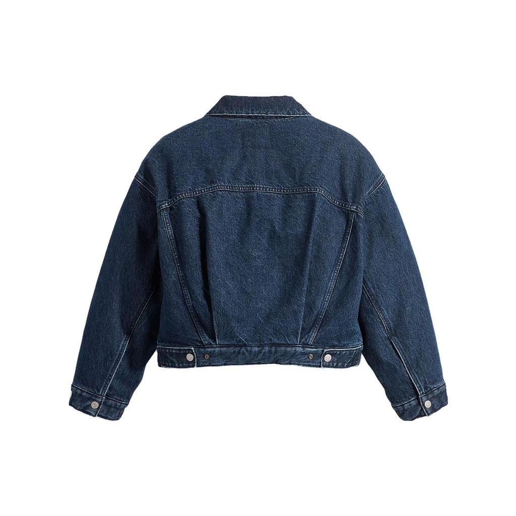 Levi's Women's Reversible Padded Bubble Trucker Jacket Dark Wash A5997-0000