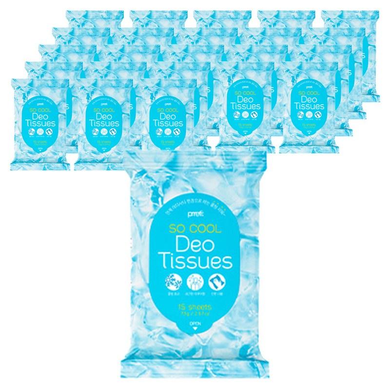 Pretti So Cool Deo Tissues, 24 Pcs, 15 Pcs