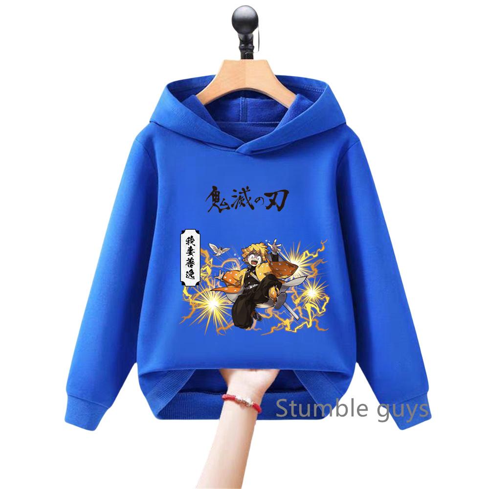 Cute Anime Demon Slayer Kids Hoodie Sweatshirt for Boys Girls Cartoon Long Sleeve Casual Daily Wear