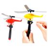 3PCS Children's Outdoor Sports Flying Toy Handle Pull Line Airplane Toy Flying Toy Children's Helicopter 360° Rotation Flying