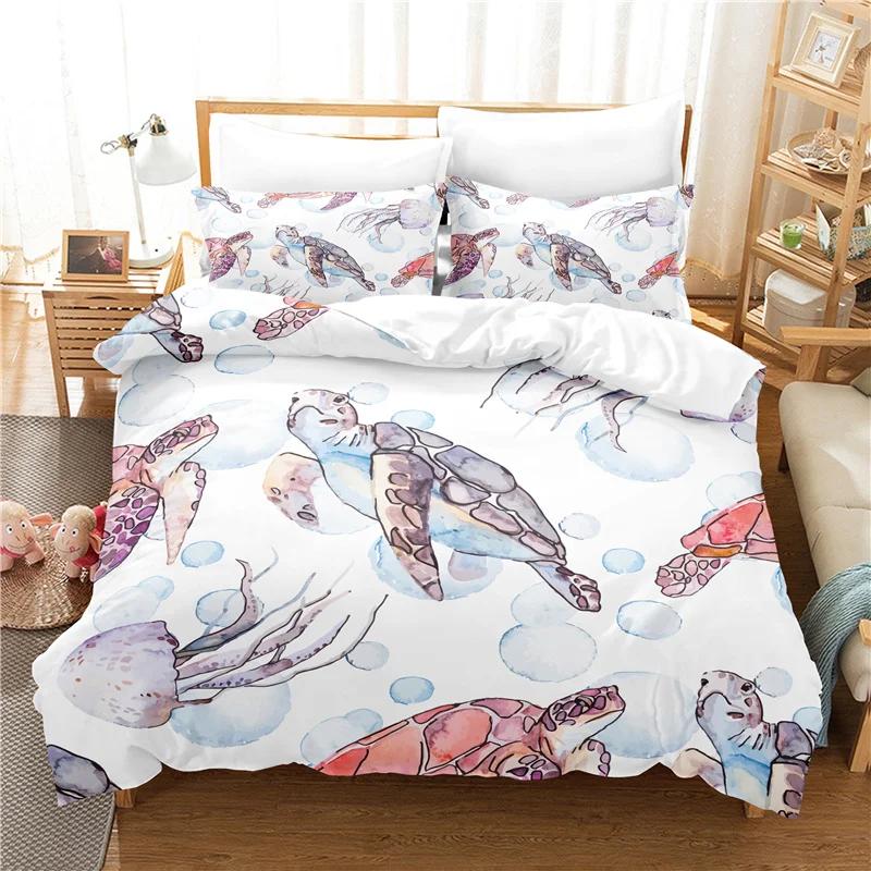 Comforter 3D Cartoon Bedding Sets For Kids And Adults For Boysblue Home Textile Cute Animal Kittens Size 140X210Cm