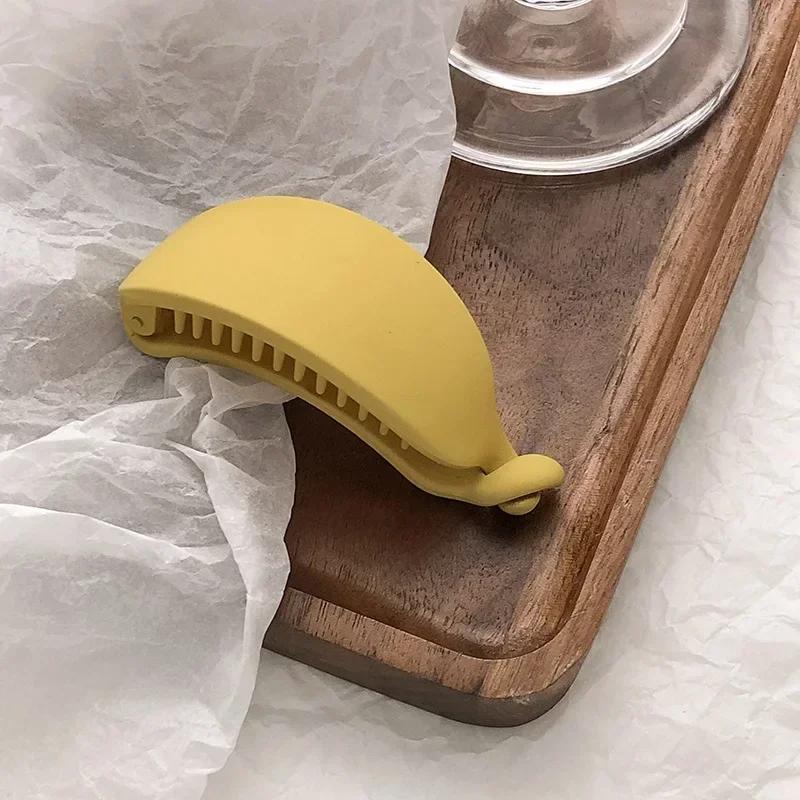 Einfarbige, matte Bananenspange, Haarklammer, gefrostete Pferdeschwanzschnalle, Pferdeschwanzhalter, Haarnadeln, Haarspangen für Frauen und Mädchen, Haarschmuck