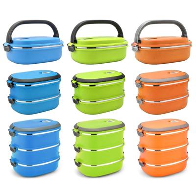 Stainles Steel Food Storage Container Many Tiers Insulated Lunch Boxs for Home Use