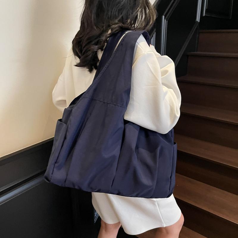 Handbag Lightweight Large Capacity Shoulder Bag Travel Bag Solid Color Tote Bag