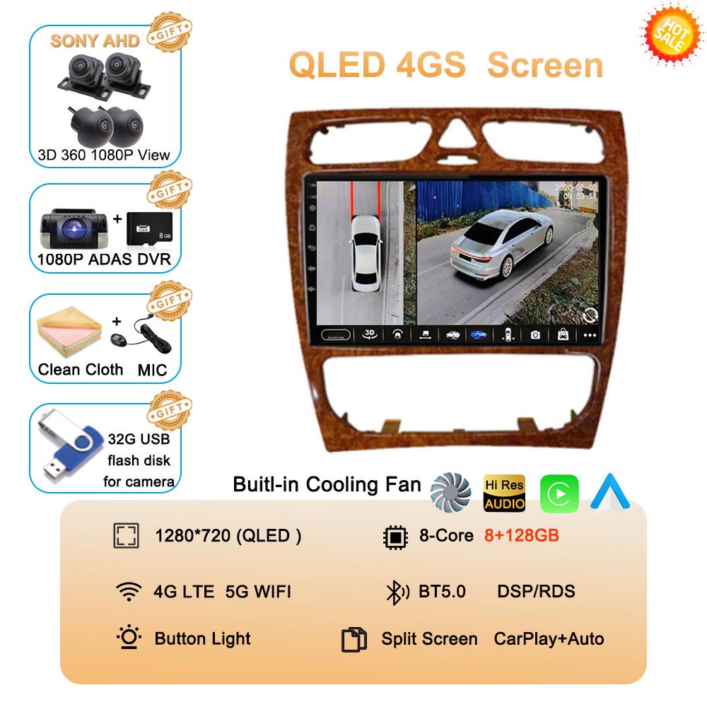 Android 14 Radio Stereo Car Multimedia Player For Mercedes Benz W203 Vito W639 Vaneo CLK W209 W210 CarPlay Navigation GPS 4G BT