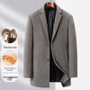 Men's Korean Style Mid-Length Wool Coat - Double-Sided, Thick, Suit Collar, Autumn/Winter Fashion.
