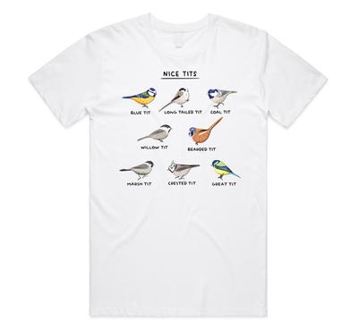 Nice Tit T-shirt Tee Funny Bid Species Joke Parody Bird Watching Nature Gift