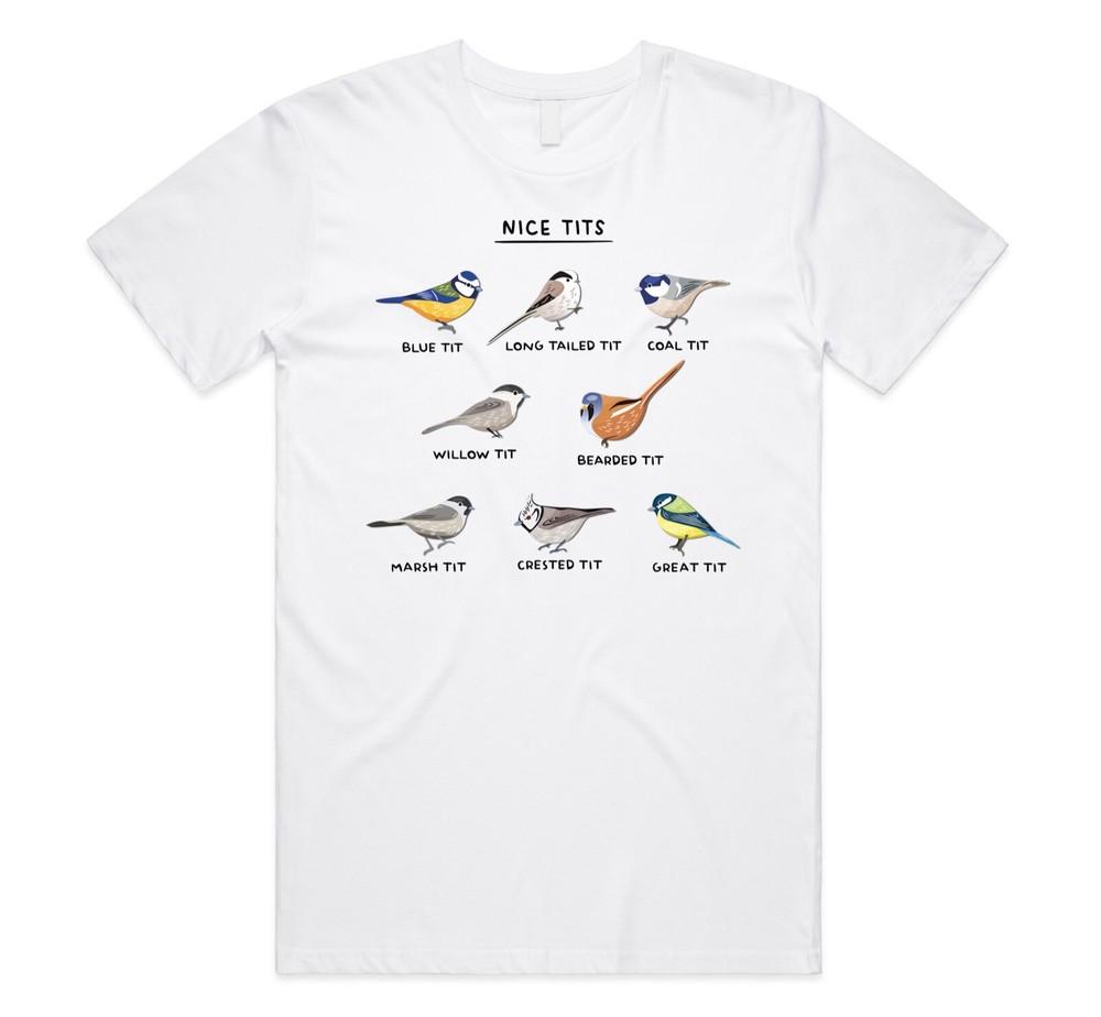 

Nice Tit T-shirt Tee Funny Bid Species Joke Parody Bird Watching Nature Gift XL