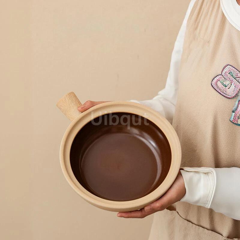 Single Handle Old-fashioned Clay Pot Commercial High-temperature Resistant Sand Pot Hong Kong Style Little Pan Rice Casserole