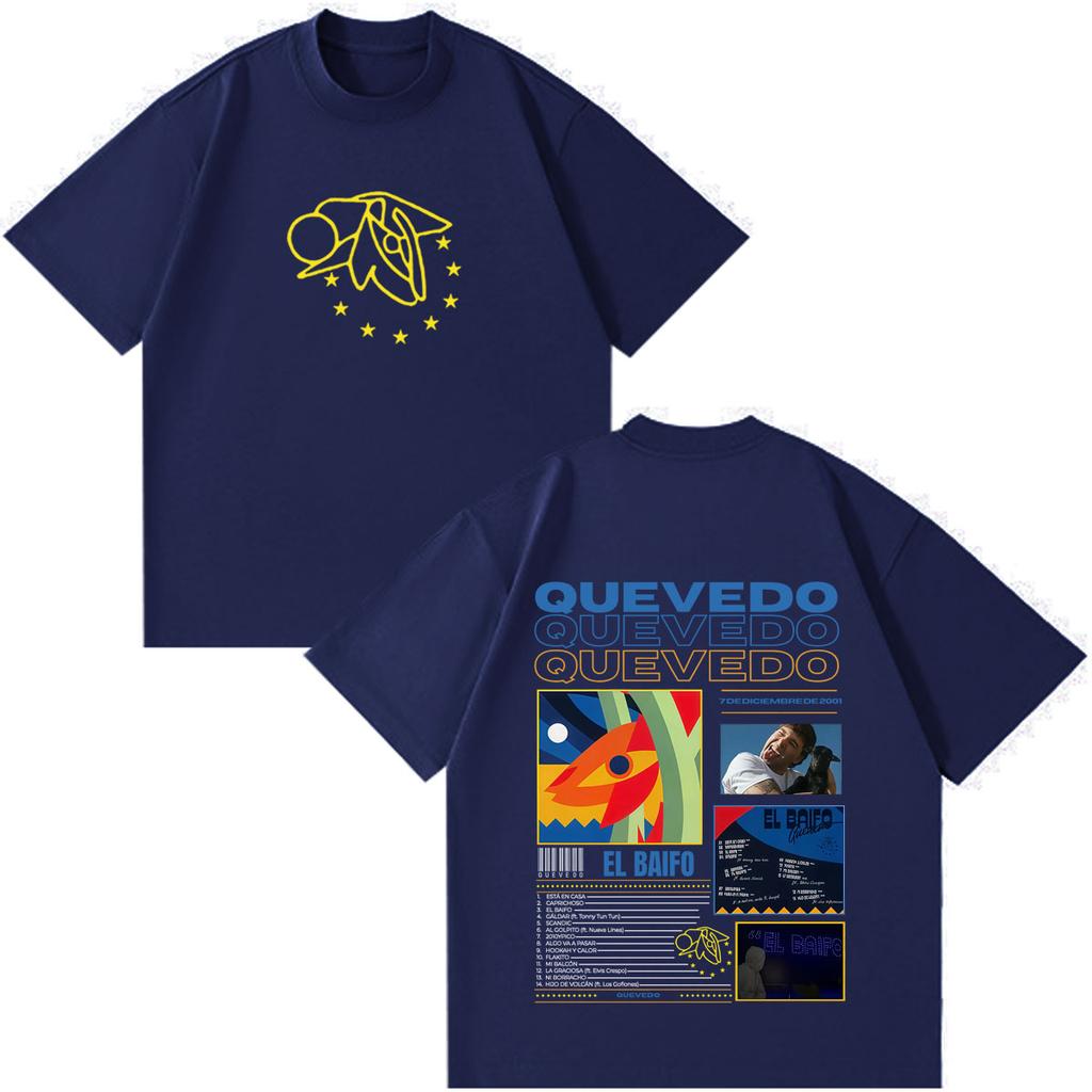 Quevedo El Baifo Album 2026 Tour Print T Shirt Unisex Unisex Fashion Clothing Tshirt Shortsleeved Cotton Loose Oversized Tshirts