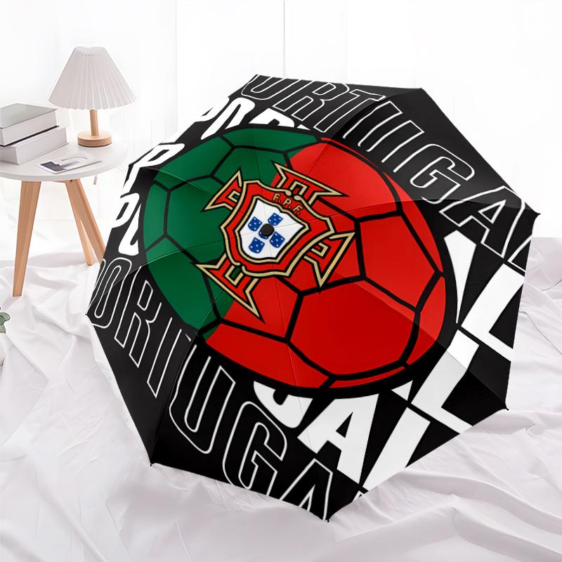 Printed Portugal Football team Folding Umbrella,Outdoor,Leisure,And Travel Umbrella,Durable Umbrella Fabric,Birthday And Holiday Gift