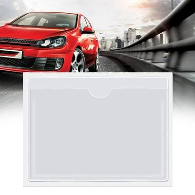 4 Stück Klebeetikettbeutel Selbstklebende Windschutzscheiben-Parkerlaubnis Transparente Kartenhülle Plastikkartenhülle Autoaufkleber