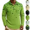 Men's Quilted Knit Pullover Button-down Top