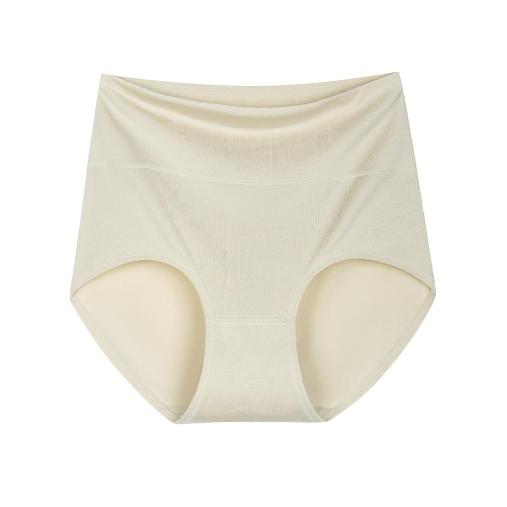 Plus Size Ladies Spring and Autumn Cotton Antibacterial Crotch Naked Breathable High Waist Belly Triangle Briefs