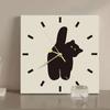 24cm Creative Nordic Clock Wall Clock Mute Does Not Tick Cat Decorated Clock for Living Room Bedroom Study Outdoor Decoration