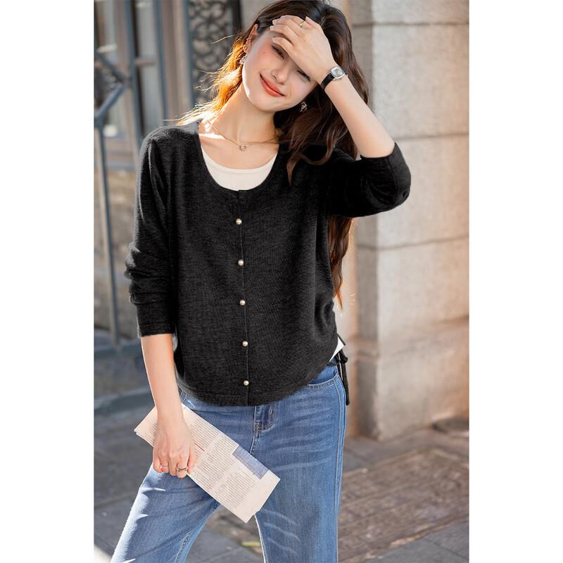 Mokana Women's Faux Two-Piece Long-Sleeve Knit Top