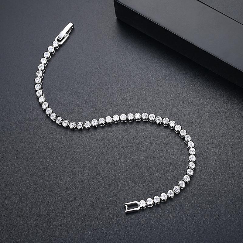 Modisches Gold-Silber-Farbenes Damen-Tennisarmband Valentinstagsarmband Geschenk für Sie Lässige Pulseria Accessoires Offizieller Schmuck