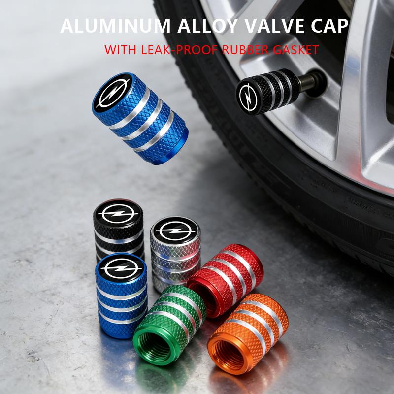 4 Stück Auto-Reifenventilschaftkappen Rändelstil Reifenventilkappe Aluminium für Opel Insignia Astra Antara Meriva Zafira H G Corsa