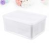 Kitchen Refrigerator Crisper Food Preservation Box 1.5L White Sealed Storage Container Transparent Drain Board Fruit Vegetable