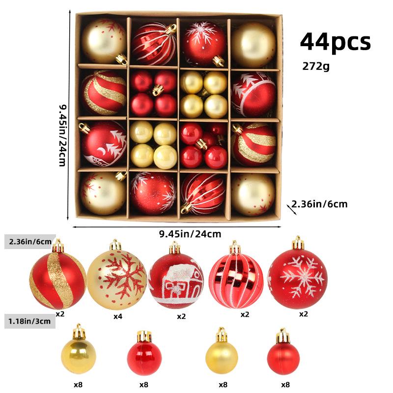 6CM Electroplated Irregular Painted Christmas Ball Ornaments Gift Box Set - Tree Hanging Decorations