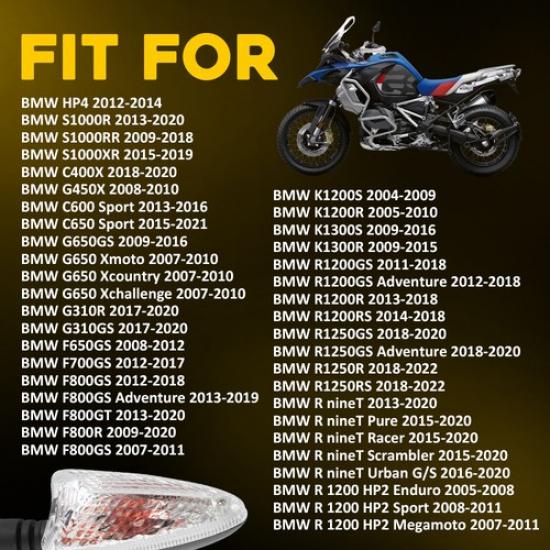 4PCS Turn LED Blinker Signal Light For Amber Indicator BMW Clear Lens Motorcycle