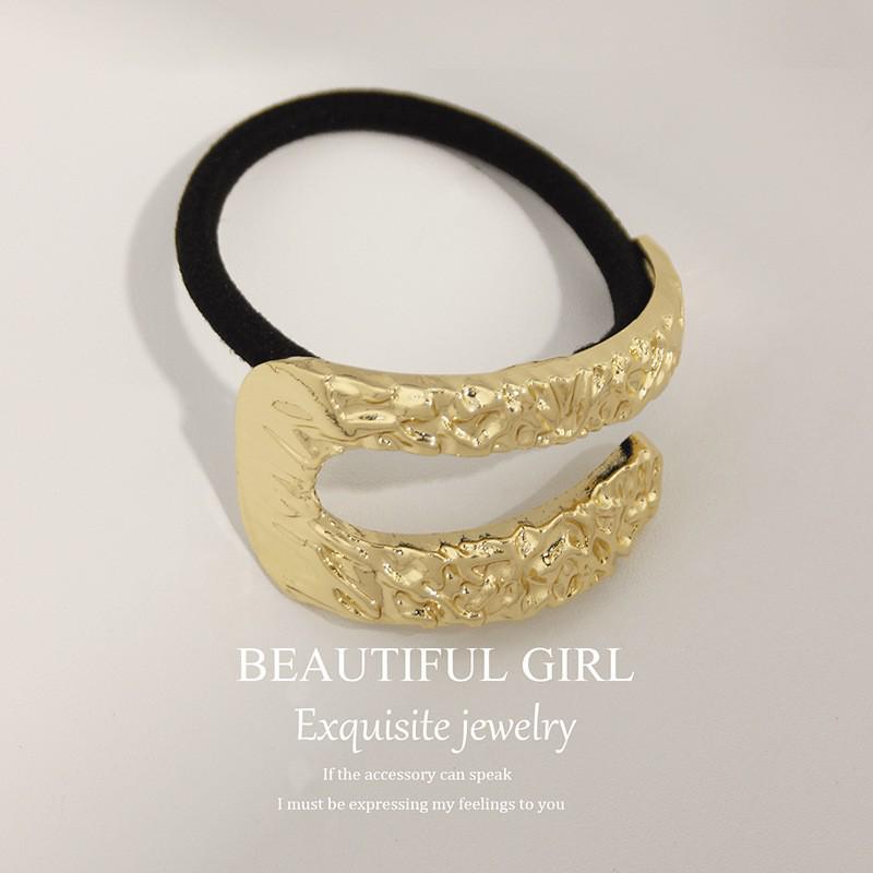 Minimalist Metal Hair Ring - New Korean Style High-End Ponytail Tie Rubber Band.