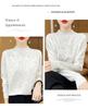 Dark Floral Half-High Collar Sweater for Women - Autumn/Winter Knitwear, Versatile Stylish Base Layer Top