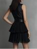 Leather Sleeveless Layered Dress - Spring/Summer Fashion Trend, European American Style