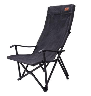 camping moon Sedia bassa Relax Stile basso Tessuto in tela Taglia lunga Nero F-1002C-BK