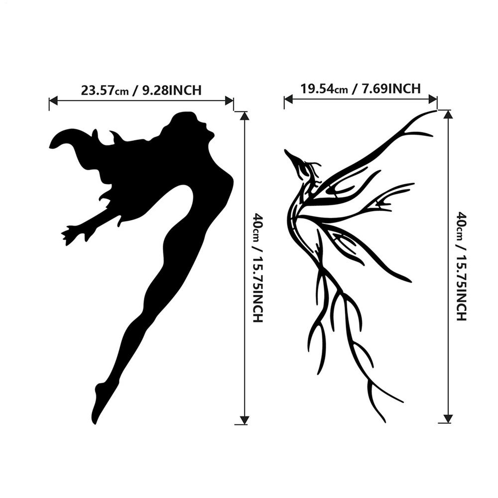 Летающая Девушка Металлическое Настенное Искусство Абстрактный стиль Настенное Украшение для Помещений Улицы Дома Террасы Балкона Гостиной Нелегко сломать