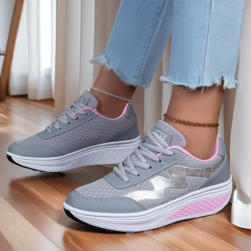 36-43 Women's Plus Size Simple and Fashionable Thick Soled Casual Sports Shoes Rocking Shoes Height Increasing Women's Shoes