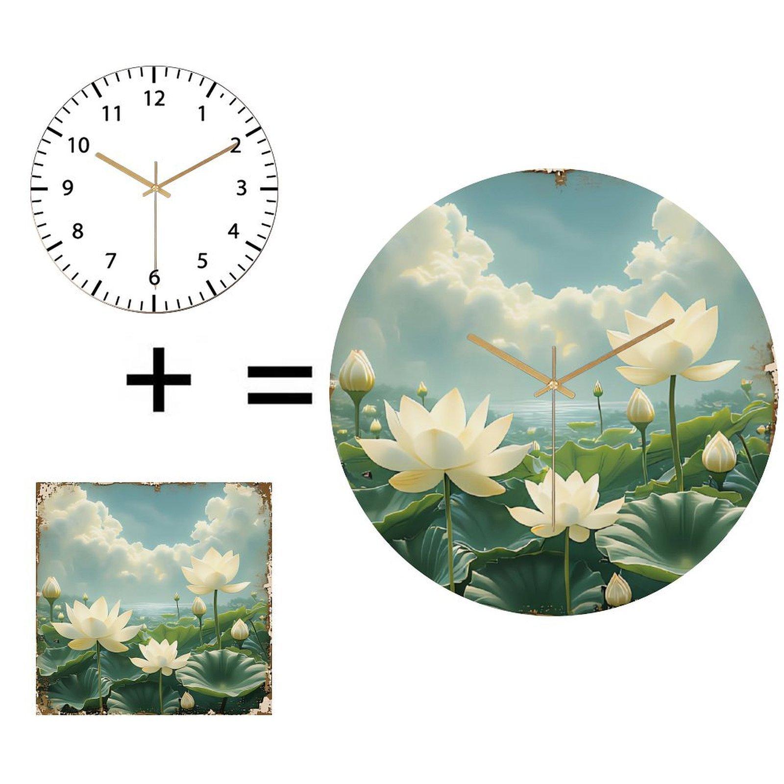 30x30cm Round Glass Wall Clock Custom Business 12 in(30.48cm)