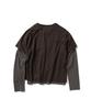 SUPERSUB [Set] Vintage Color Block Layered Long Sleeve T-Shirt Set - Brown/Dusty Gray