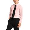 Boys Button Down  With Tie And Chest Pocket School Uniform Long  Sleeve  Shirts