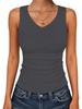 2026 Women's Slim-Fit V-Neck Ribbed Sleeveless Casual Top