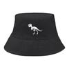 Bucket Hat With Pure White Dinosaur Print , Animal Women's Hat Casual Hip Hop Reversible Beach Cap