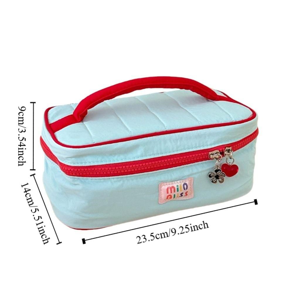 Handbag Contrast Color Cosmetic Bag Macaron Color Toiletries Bag Sweet Fresh Makeup Bags  Student