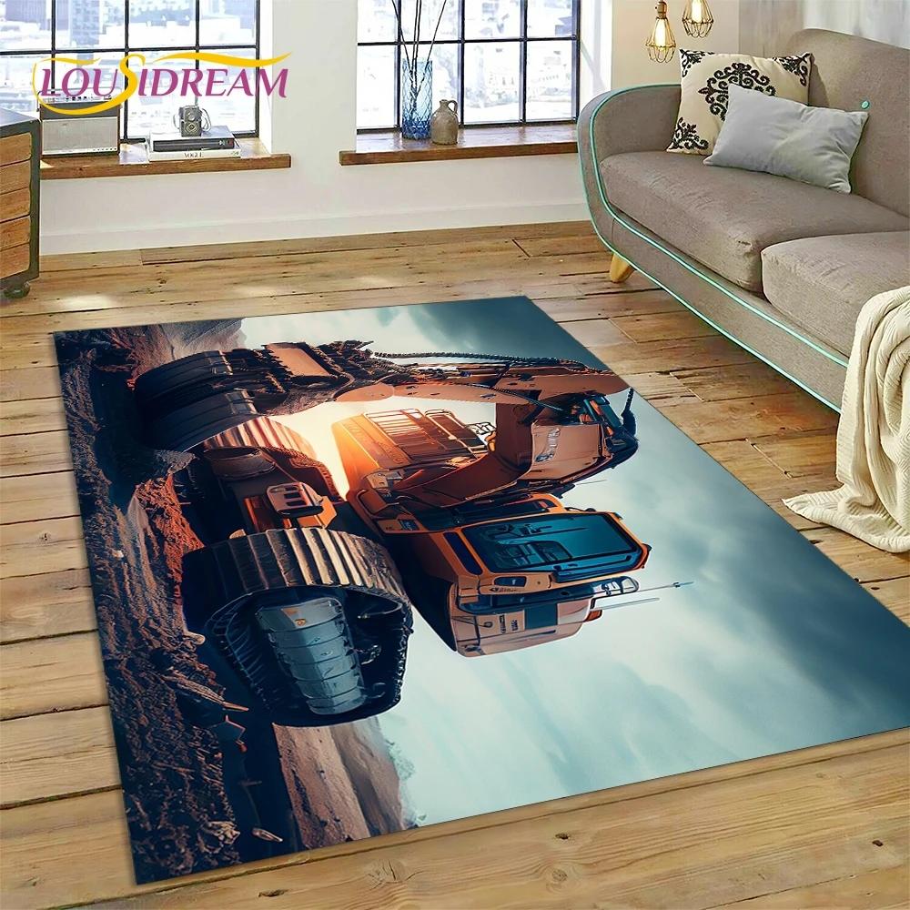 Retro Tractor Car 3D Truck Rug Carpet for Living Room Bedroom Home Decor,Floor Mat Non-slip Decoration for Sofa Doormat Kid Gift