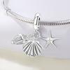 Copper Ocean Koi Turtle Conch Shell Starfish Mermaid Charms Beads Pendant For Original Bracelet Woman Girl Jewelry