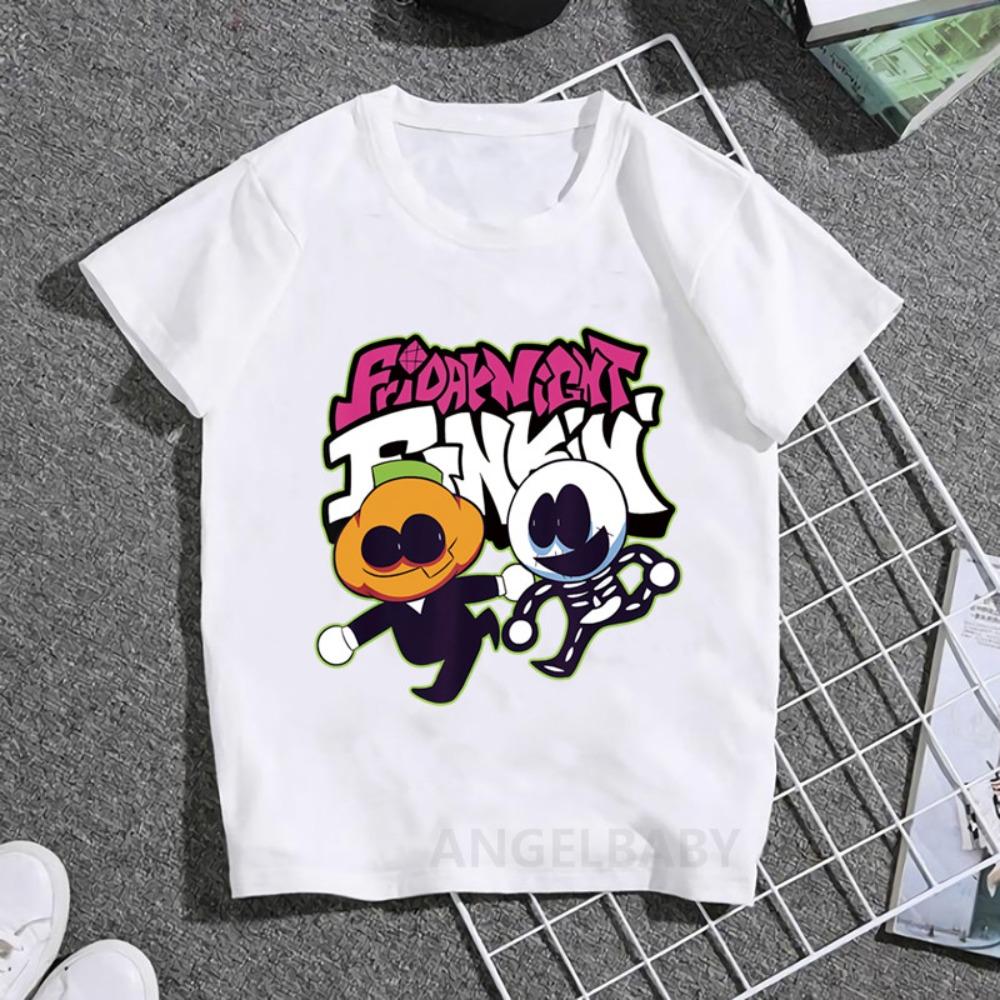 Hot Game Friday Night Funkin Cartoon Kids T shirt Girls Summer Fashion Tops Baby Boys Clothes Children Short Sleeve T-shirt