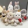 Cute Bunny Plush Toy Girly-Hearted Plush Doll Carrot Rabbit Pillow Scarf Rabbit Sleep Comfort Toy Children's Birthday Gift for G