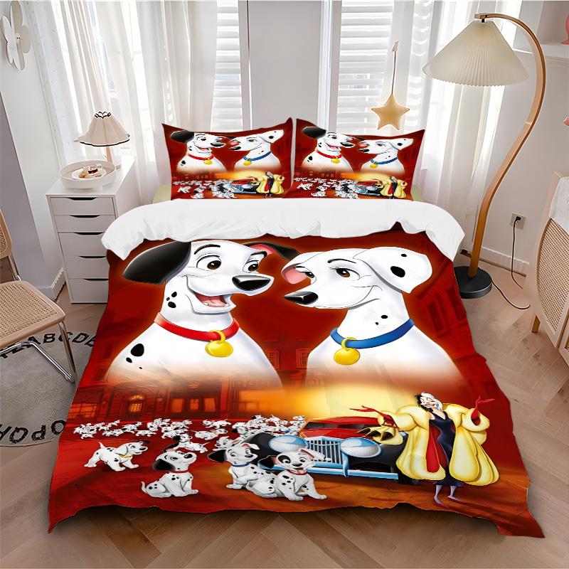 Dalmatian Dogs Fireworks Print 3Pcs Bedding Setduvet Cover With 2 Bedropillowcase Home Birthday Gift
