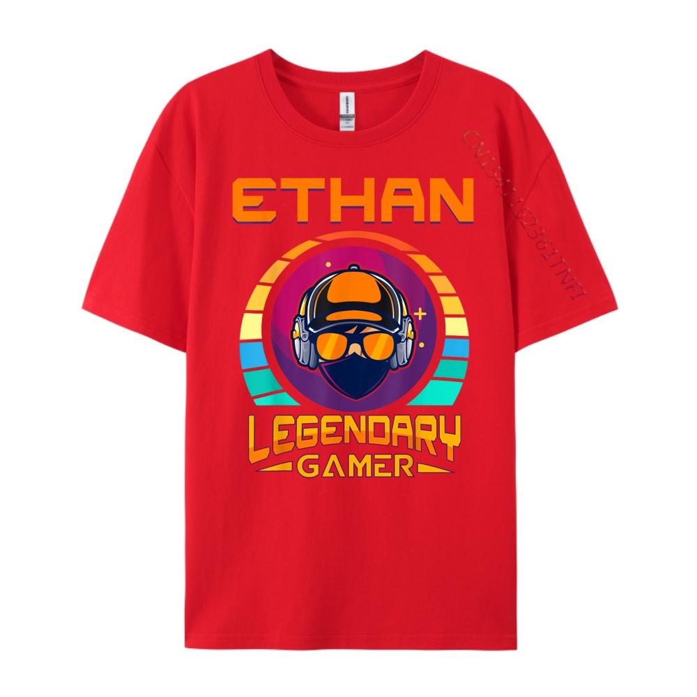 Ethan Legendary Gamer Personalized Name Teeshirt Funny Shirt Black Graphic T Shirts Meme Tshirt Oversized S